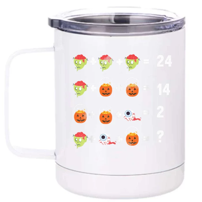 Math Puzzle Lazy DIY Halloween Costume Teacher Student Kids Front & Back 12oz Stainless Steel Tumbler Cup