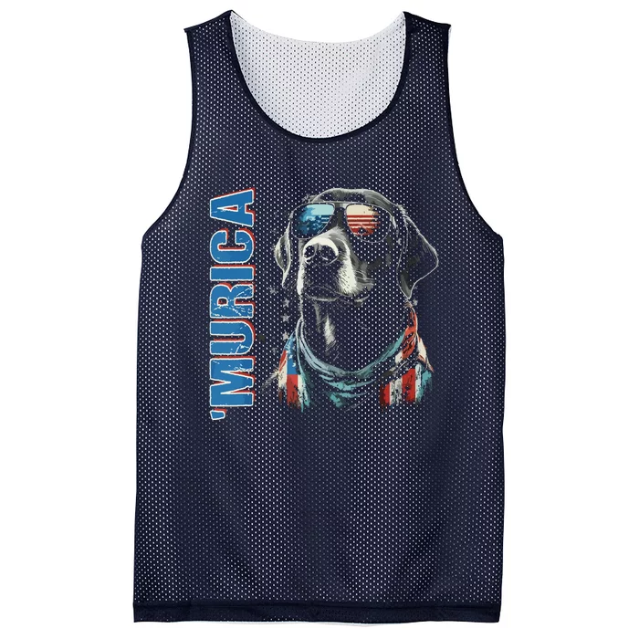 Murica Patriotic Labrador Retriever 4th Of July Dog Mesh Reversible Basketball Jersey Tank