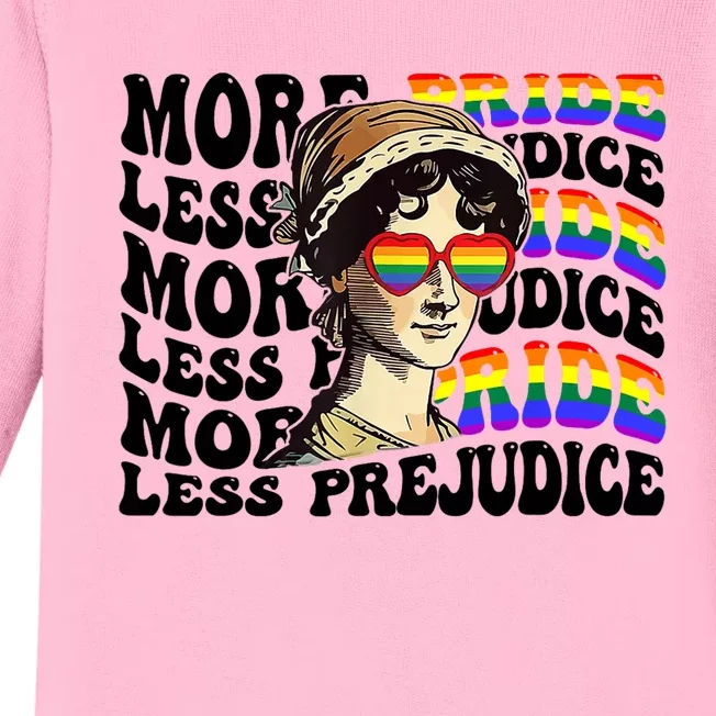 More Pride Less Prejudice Lgbt Gay Proud Ally Pride Month Baby Long Sleeve Bodysuit