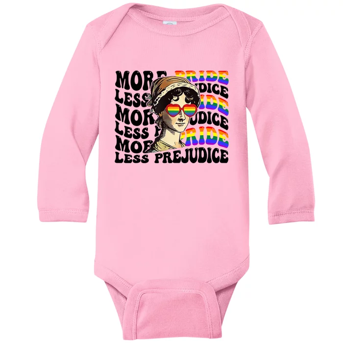 More Pride Less Prejudice Lgbt Gay Proud Ally Pride Month Baby Long Sleeve Bodysuit