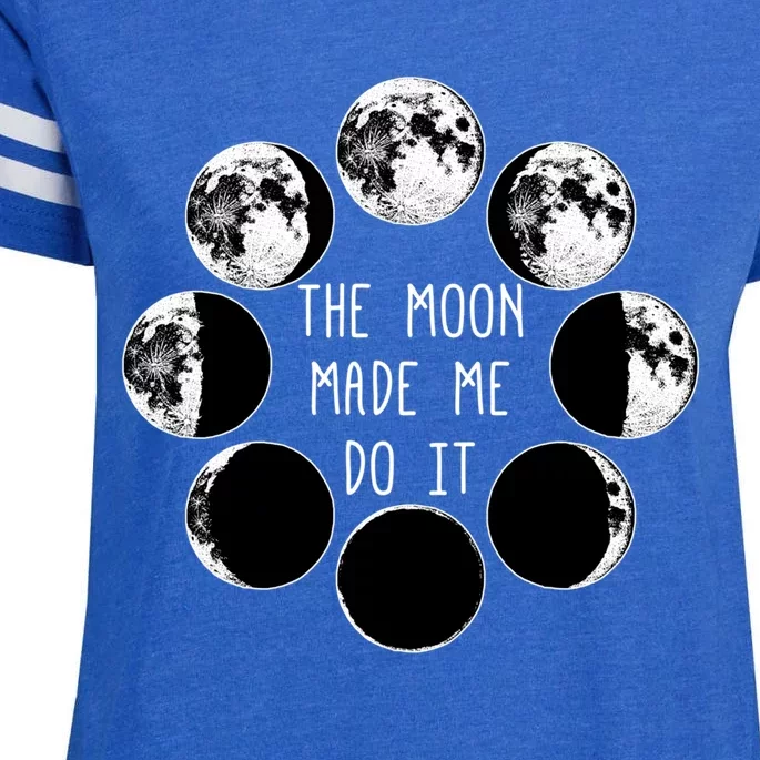 Moon Phases Made Me Do It Witch Wicca Magick Art Funny Gift Enza Ladies Jersey Football T-Shirt