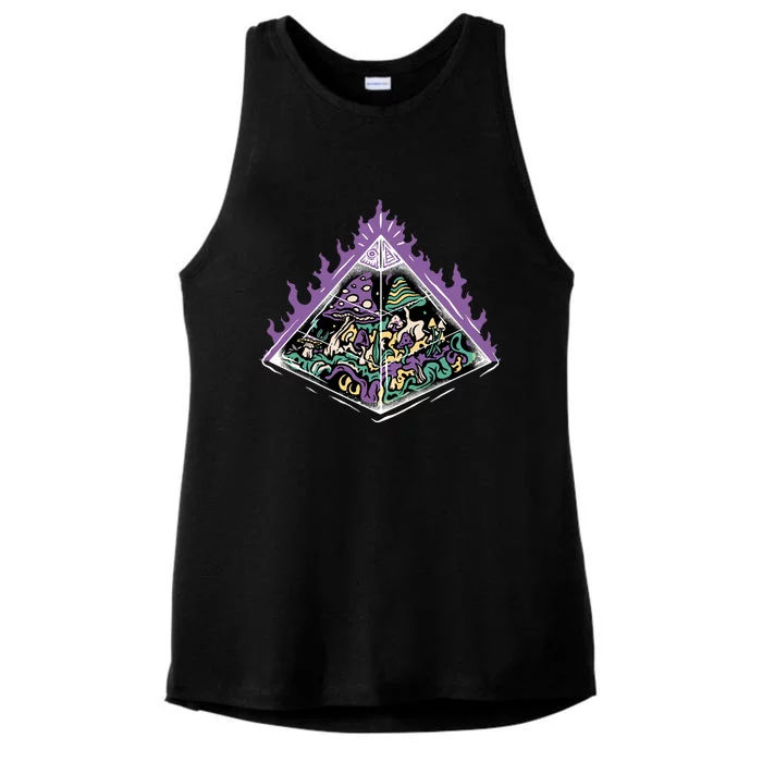 Mushroom Pyramid Ladies Tri-Blend Wicking Tank