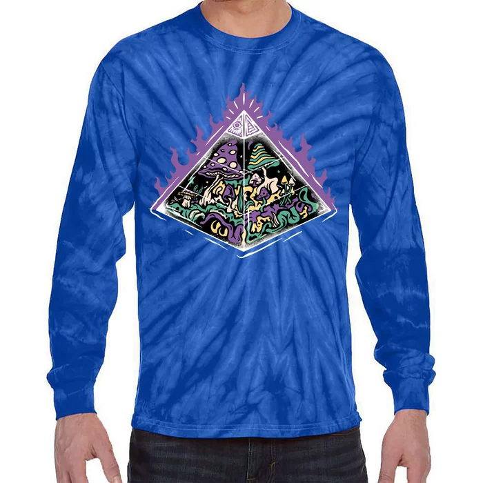 Mushroom Pyramid Tie-Dye Long Sleeve Shirt