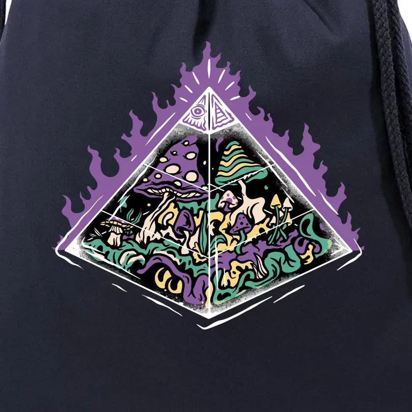 Mushroom Pyramid Drawstring Bag