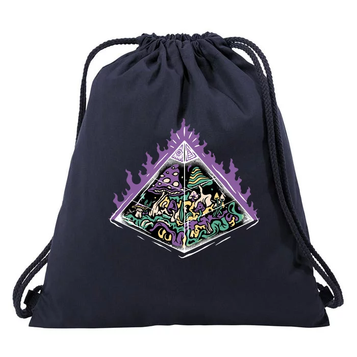 Mushroom Pyramid Drawstring Bag