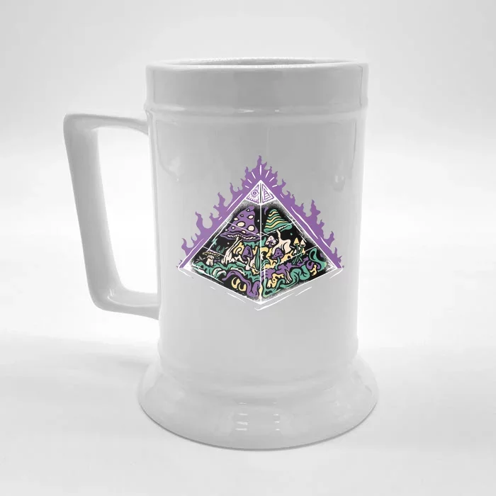 Mushroom Pyramid Front & Back Beer Stein