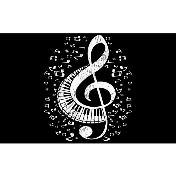 Musician Pianist Music Notes Keyboard Treble Clef Piano Bumper Sticker