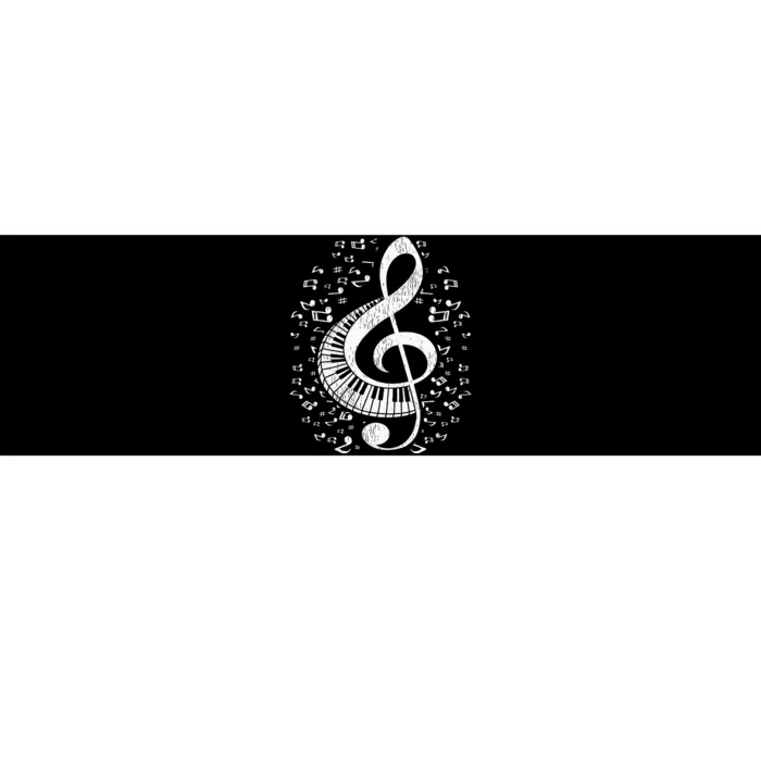 Musician Pianist Music Notes Keyboard Treble Clef Piano Bumper Sticker