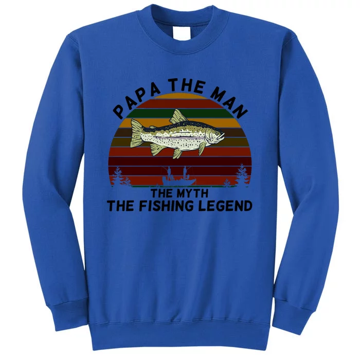 Meaningful Papa Myth Legend Salmon Fishing Great Gift Tall Sweatshirt