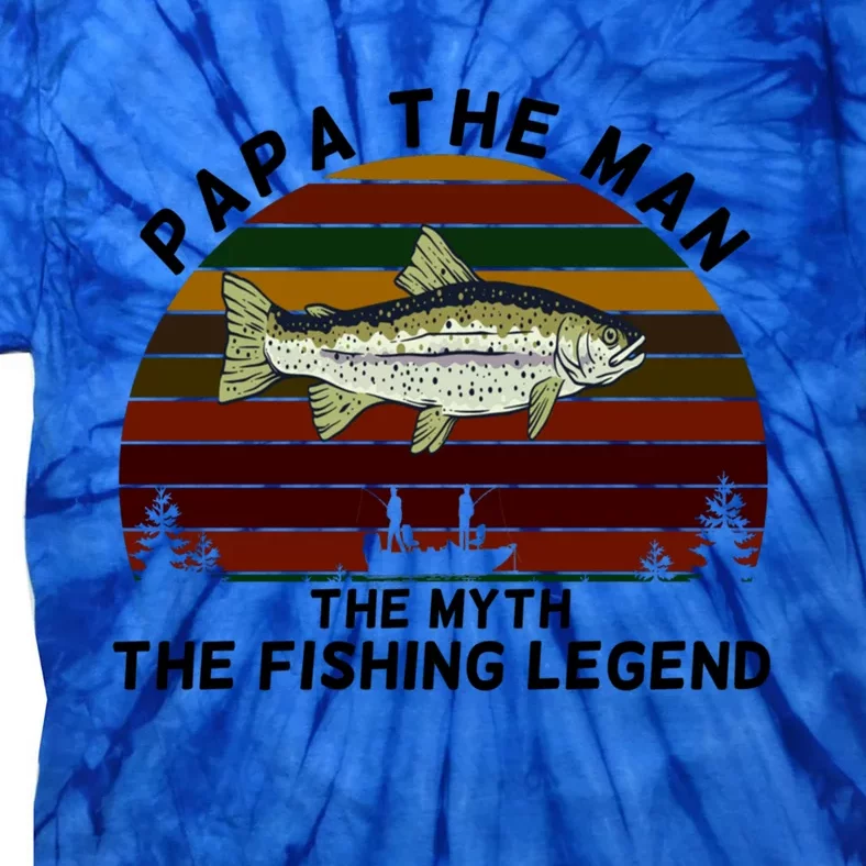 Meaningful Papa Myth Legend Salmon Fishing Great Gift Tie-Dye T-Shirt