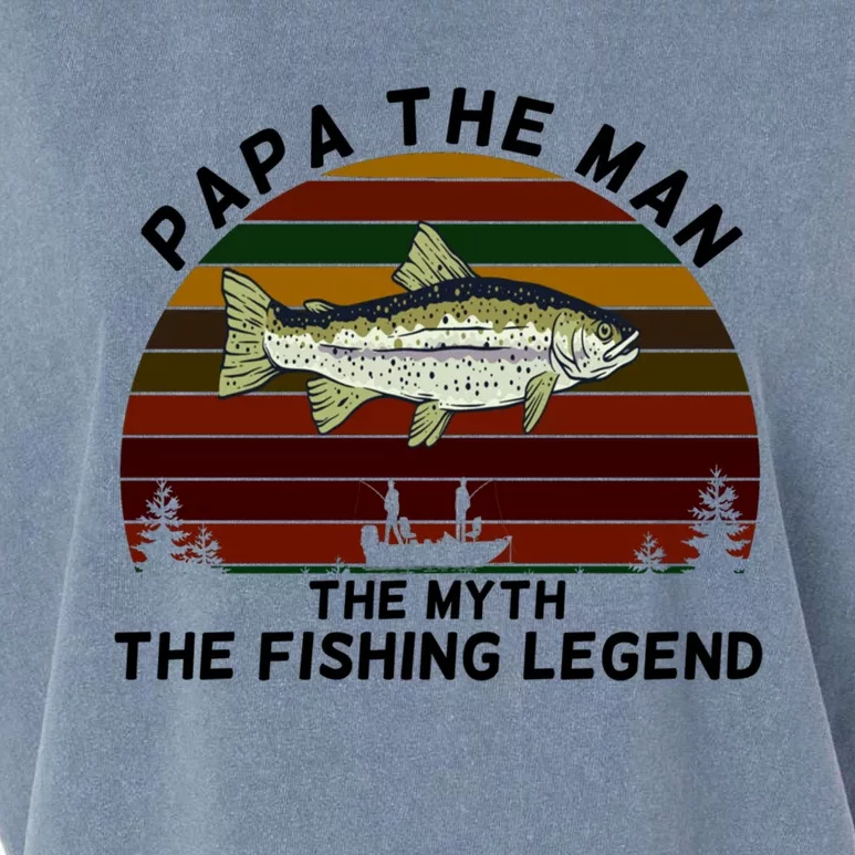 Meaningful Papa Myth Legend Salmon Fishing Great Gift Garment-Dyed Women's Muscle Tee