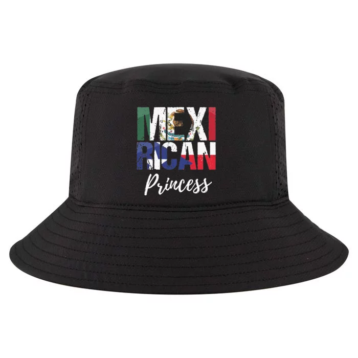 Mexirican Princess Mexico Flag Puerto Rico Flag Cool Comfort Performance Bucket Hat