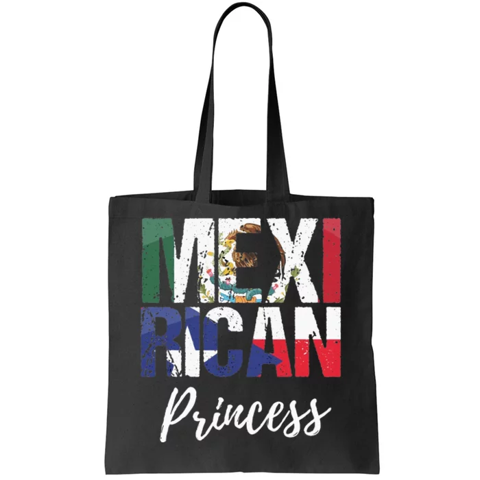 Mexirican Princess Mexico Flag Puerto Rico Flag Tote Bag