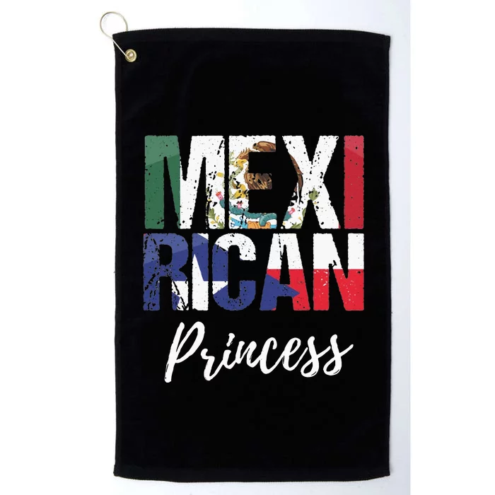 Mexirican Princess Mexico Flag Puerto Rico Flag Platinum Collection Golf Towel