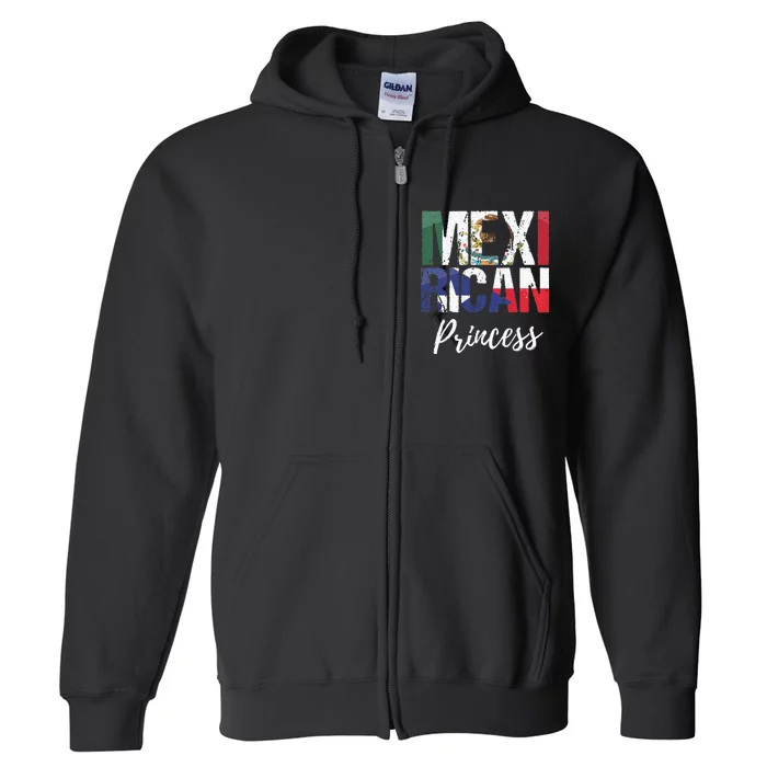 Mexirican Princess Mexico Flag Puerto Rico Flag Full Zip Hoodie