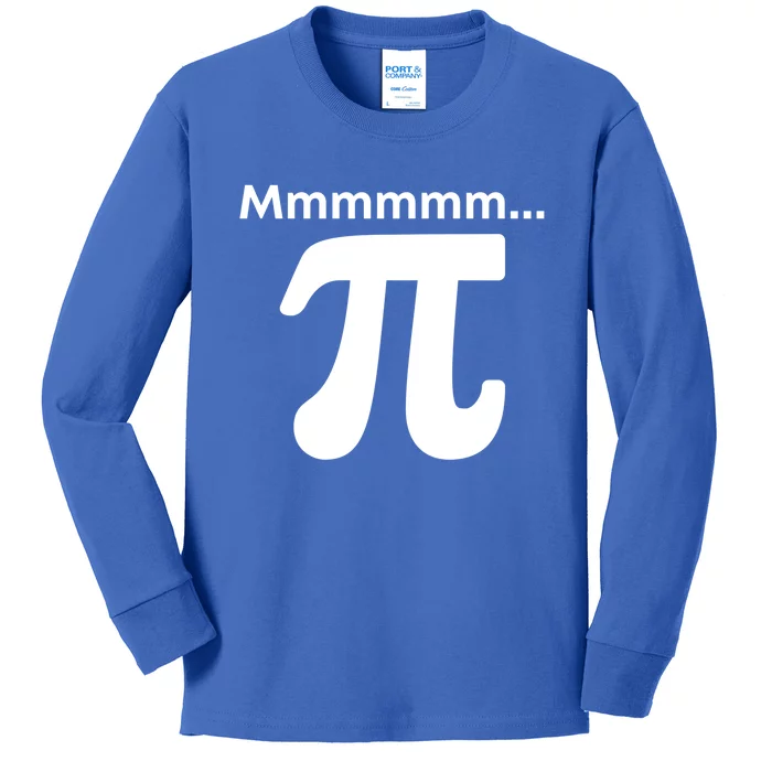 Mmmmm Pi Mathematics Funny Math Nerd Geek Pi Day Cute Gift Kids Long Sleeve Shirt