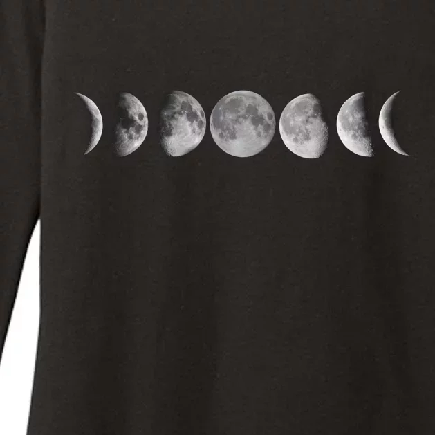 Moon Phases Womens CVC Long Sleeve Shirt