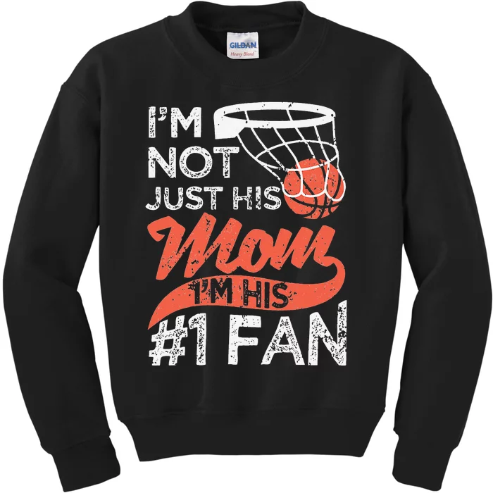 Mother Player Mother's Day Basketball Mom Number One Fan Kids Sweatshirt