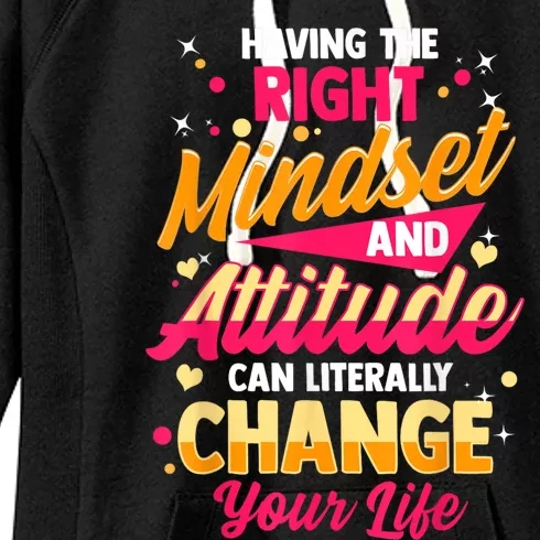 Motivational Positive Mindset Empowering Saying Women's Fleece Hoodie