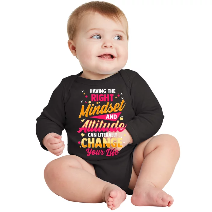 Motivational Positive Mindset Empowering Saying Baby Long Sleeve Bodysuit