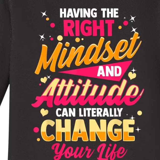 Motivational Positive Mindset Empowering Saying Baby Long Sleeve Bodysuit