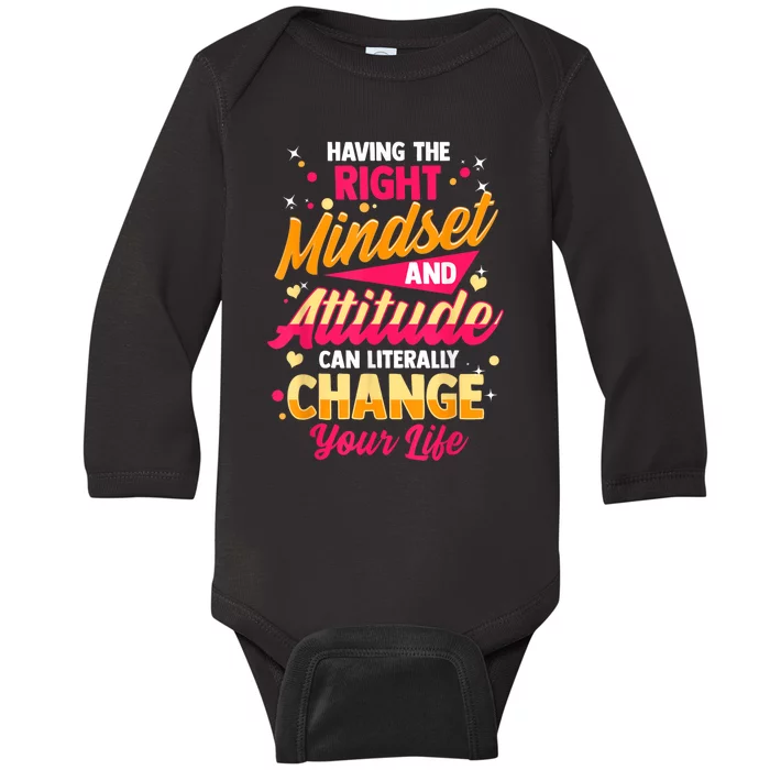 Motivational Positive Mindset Empowering Saying Baby Long Sleeve Bodysuit