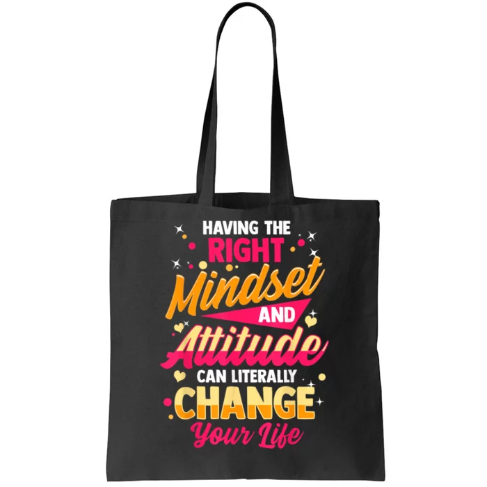 Motivational Positive Mindset Empowering Saying Tote Bag