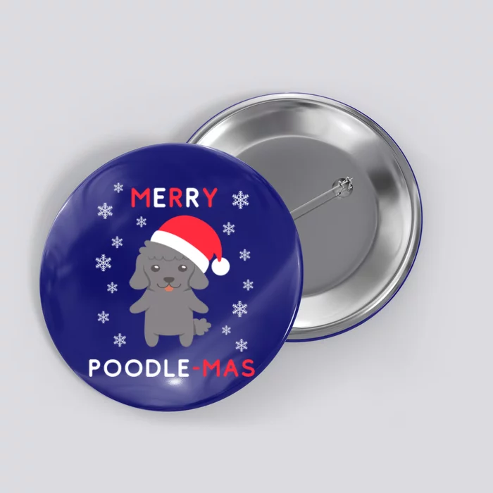 Merry Poodle Mas Gift Funny Christmas Poodle Xmas Dog Great Gift Button