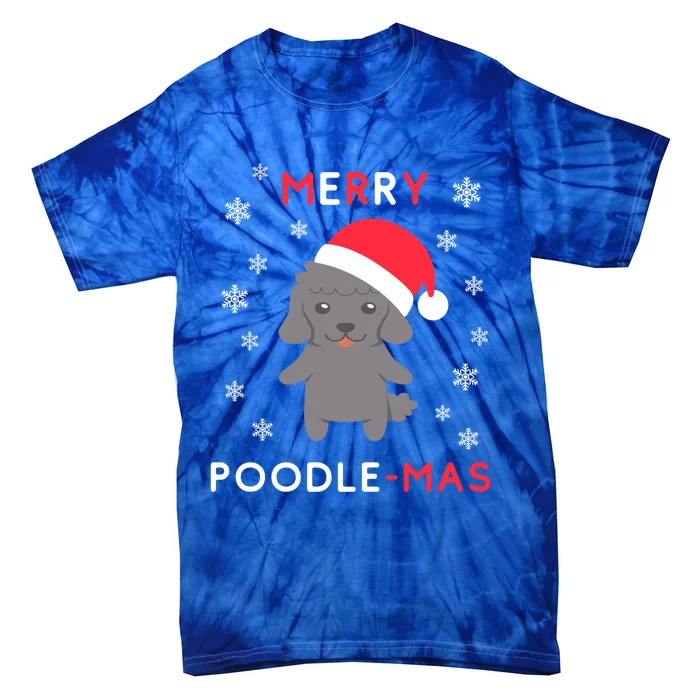 Merry Poodle Mas Gift Funny Christmas Poodle Xmas Dog Great Gift Tie-Dye T-Shirt