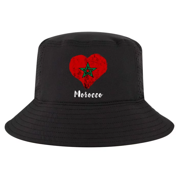 Moroccan Pride Morocco Heart Moroccan Roots Moroccan Flag Cool Comfort Performance Bucket Hat