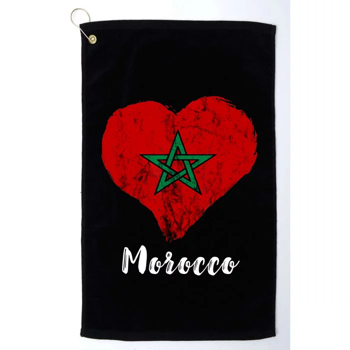 Moroccan Pride Morocco Heart Moroccan Roots Moroccan Flag Platinum Collection Golf Towel