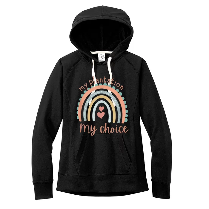 My Plantation My Choice Rainbow Heart Women's Fleece Hoodie