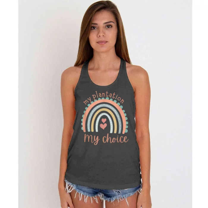 My Plantation My Choice Rainbow Heart Women's Knotted Racerback Tank