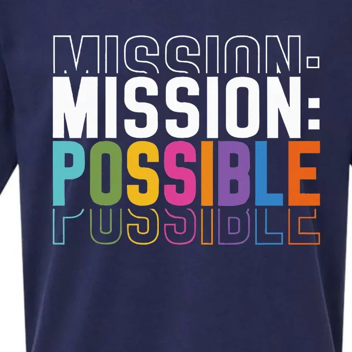 Mission Possible Motivational Inspirational School Sueded Cloud Jersey T-Shirt