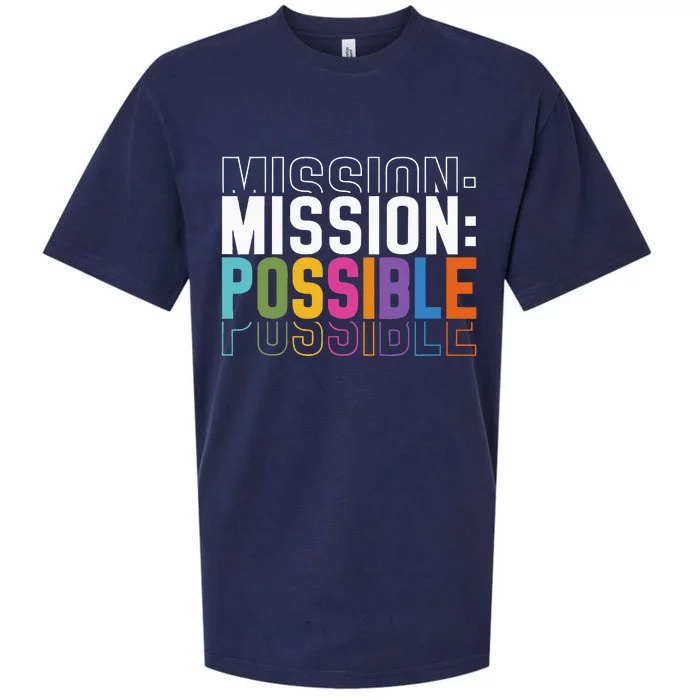 Mission Possible Motivational Inspirational School Sueded Cloud Jersey T-Shirt