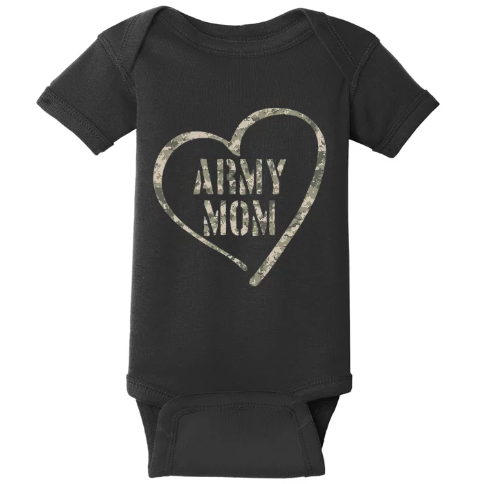 Mom Proud Military Mother Serviceman Soldier Mom Army Baby Bodysuit