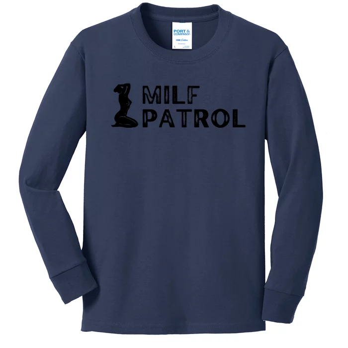 Milf Patrol Kids Long Sleeve Shirt