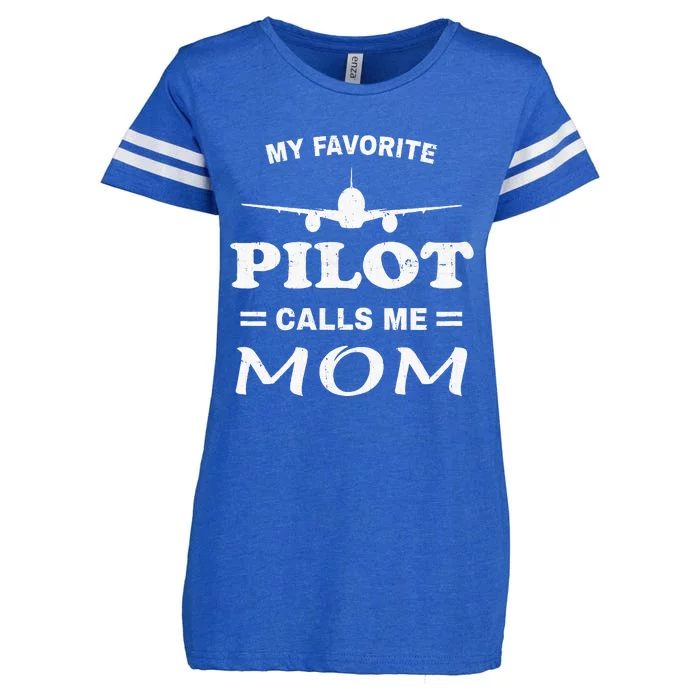 Mom Pilo Mothers Day My Favorite Pilot Calls Me Mom Enza Ladies Jersey Football T-Shirt