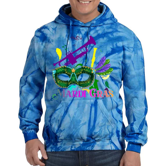 Music Parade Masquerade Trumpet Party Mardi Gras Gift Tie Dye Hoodie