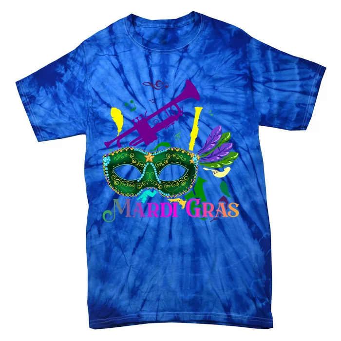 Music Parade Masquerade Trumpet Party Mardi Gras Gift Tie-Dye T-Shirt