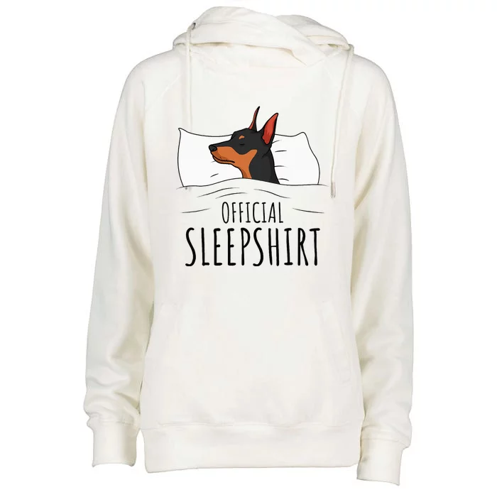 Miniature Pinscher Min Pin Dog Sleepshirt Womens Funnel Neck Pullover Hood