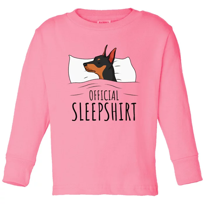 Miniature Pinscher Min Pin Dog Sleepshirt Toddler Long Sleeve Shirt