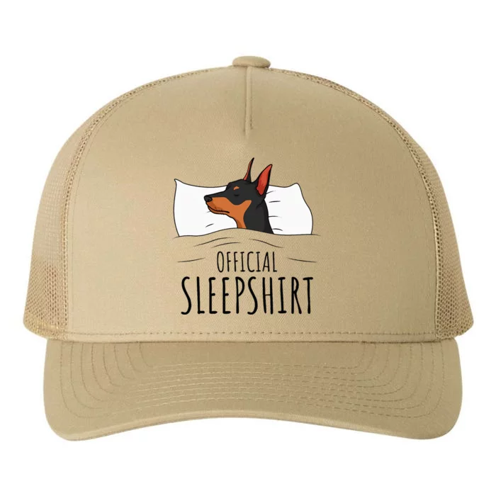 Miniature Pinscher Min Pin Dog Sleepshirt Yupoong Adult 5-Panel Trucker Hat