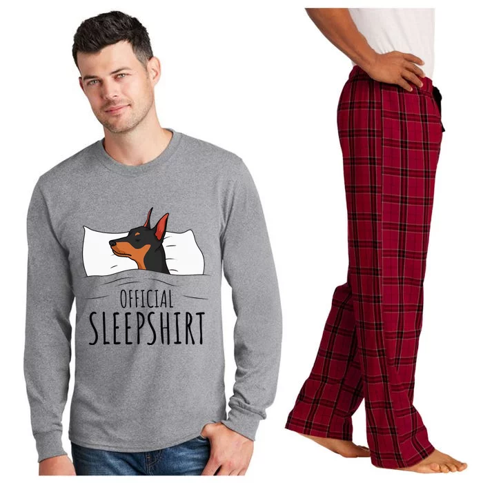 Miniature Pinscher Min Pin Dog Sleepshirt Long Sleeve Pajama Set