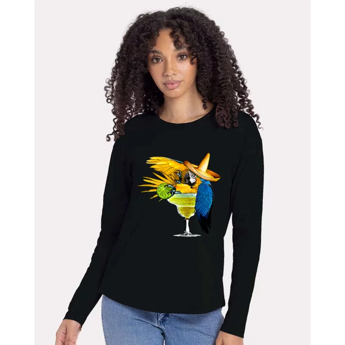 Margarita Parrot Womens Cotton Relaxed Long Sleeve T-Shirt