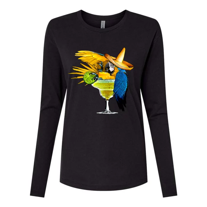 Margarita Parrot Womens Cotton Relaxed Long Sleeve T-Shirt