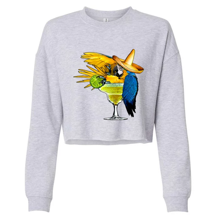 Margarita Parrot Cropped Pullover Crew