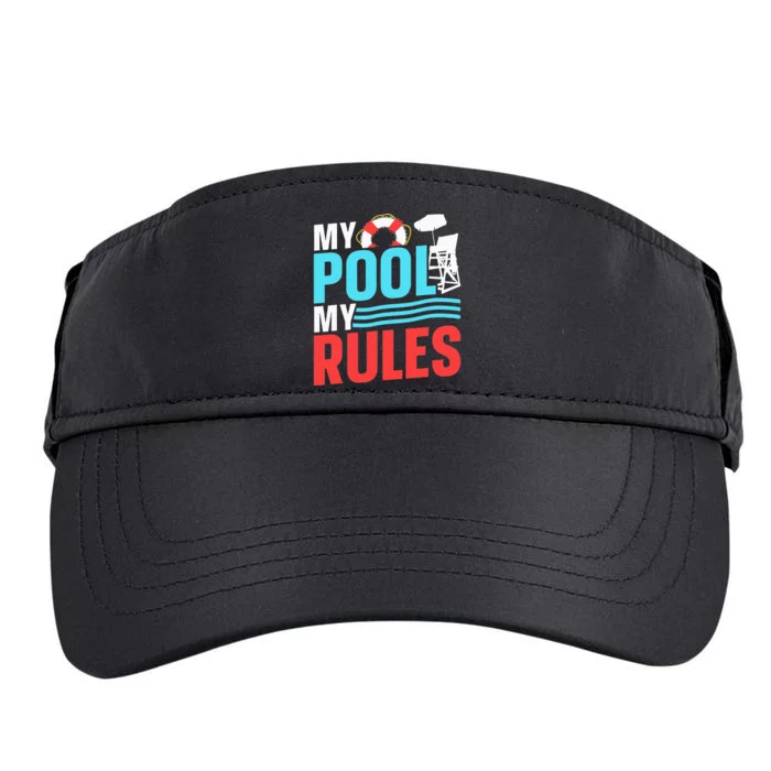 My Pool My Rules Attendants Attendant Swimming Rescuer Adult Drive Performance Visor