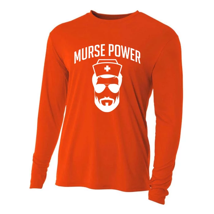 Murses Power Male Nurse Cute Gift Cooling Performance Long Sleeve Crew