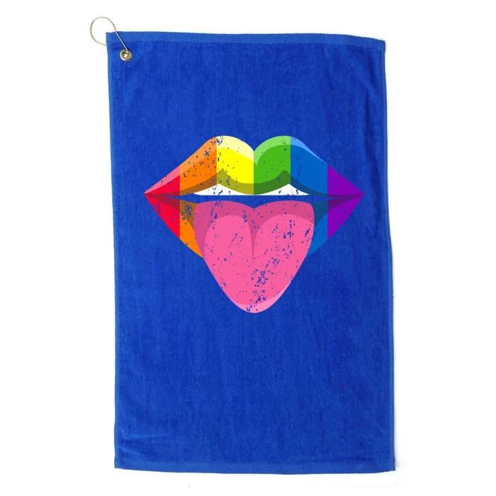 Mouth Pride Month Lgbtq+ Lgbt Lips Meaningful Gift Platinum Collection Golf Towel